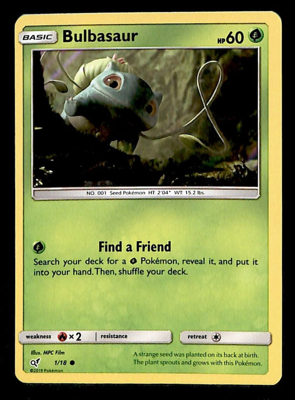 Bulbasaur Holo Detective Pikachu NM, 1/18 Pokemon Card.