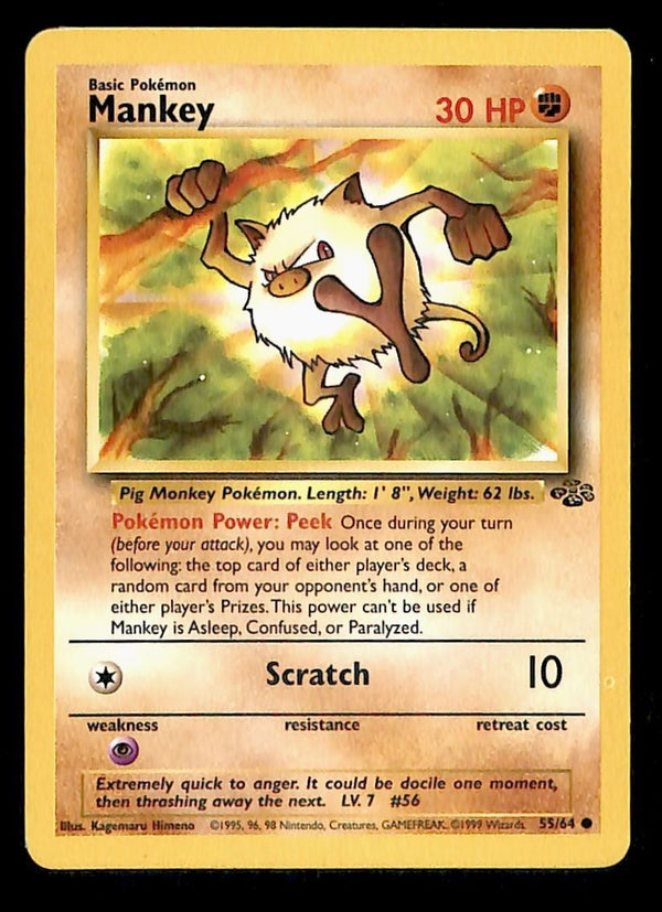 Mankey Jungle NM, 55/64 Pokemon Card