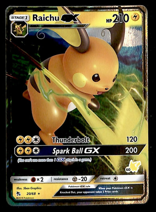 Raichu GX Hidden Fates 20/68, EX Pokemon Card