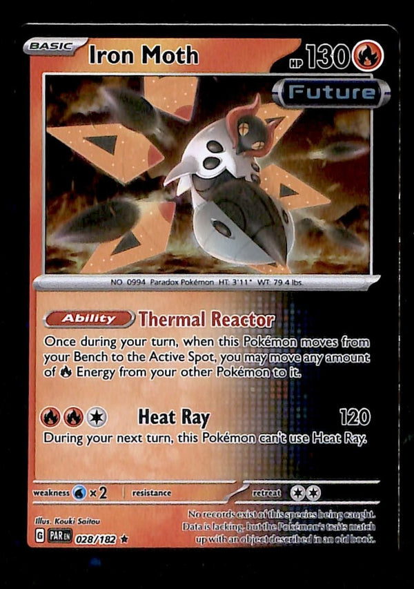 Iron Moth Cosmos Holo Paradox Rift 028/182,NM Pokemon Card