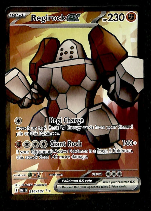 Regirock ex Full Art Destined Rivals NM, 214/182 Pokemon Card
