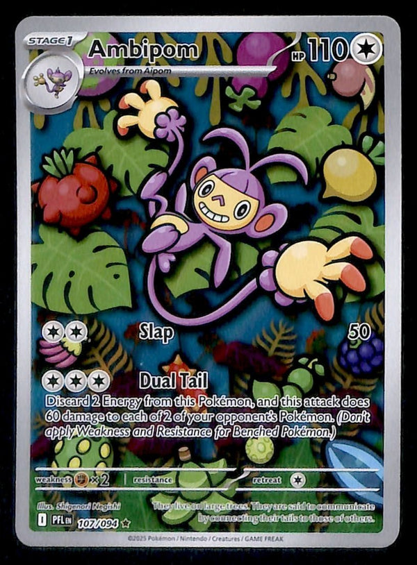 Ambipom Illustration Rare Phantasmal Flames 107/094, NM Pokemon Card