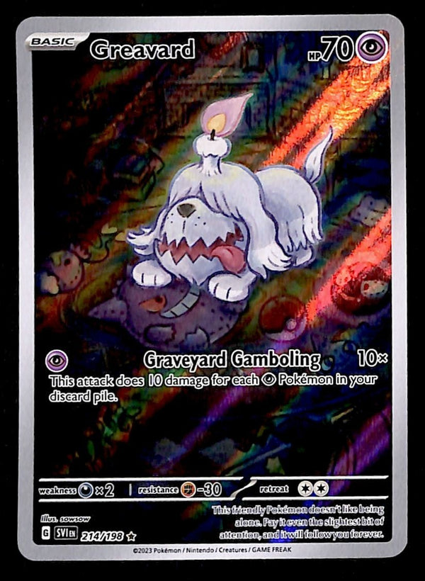 Greavard Illustrator Rare Scarlet & Violet Base 214/198, NM Pokemon Card