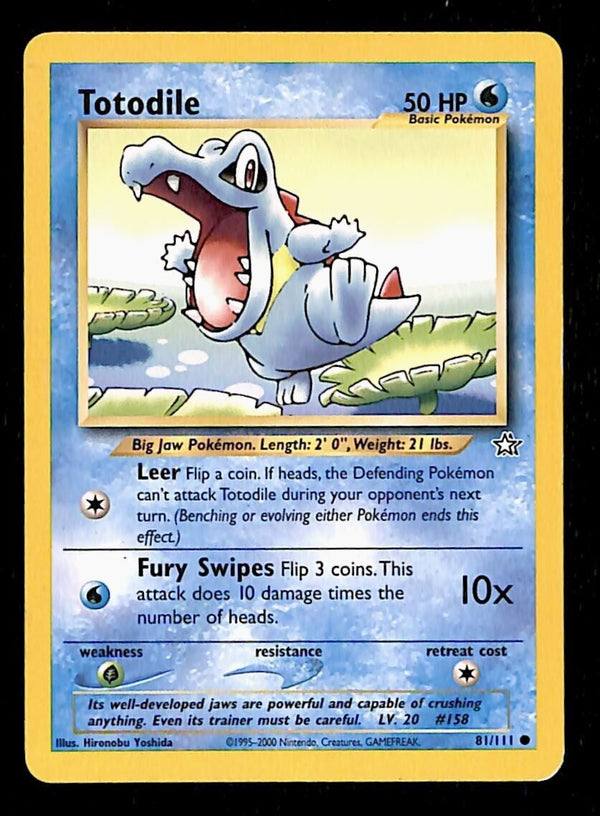 Totodile Neo Genesis EX, 81/111 Pokemon Card
