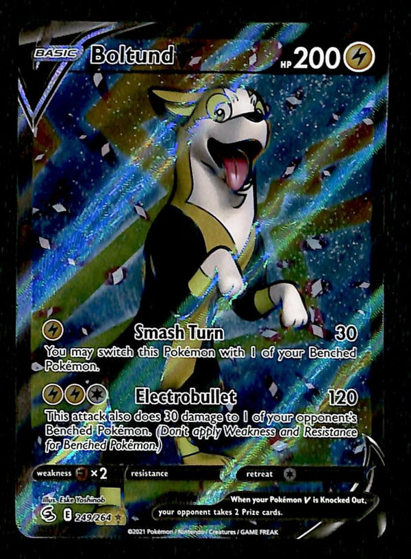 Boltund V Full Art Fusion Strike 249/264, NM Pokemon Card