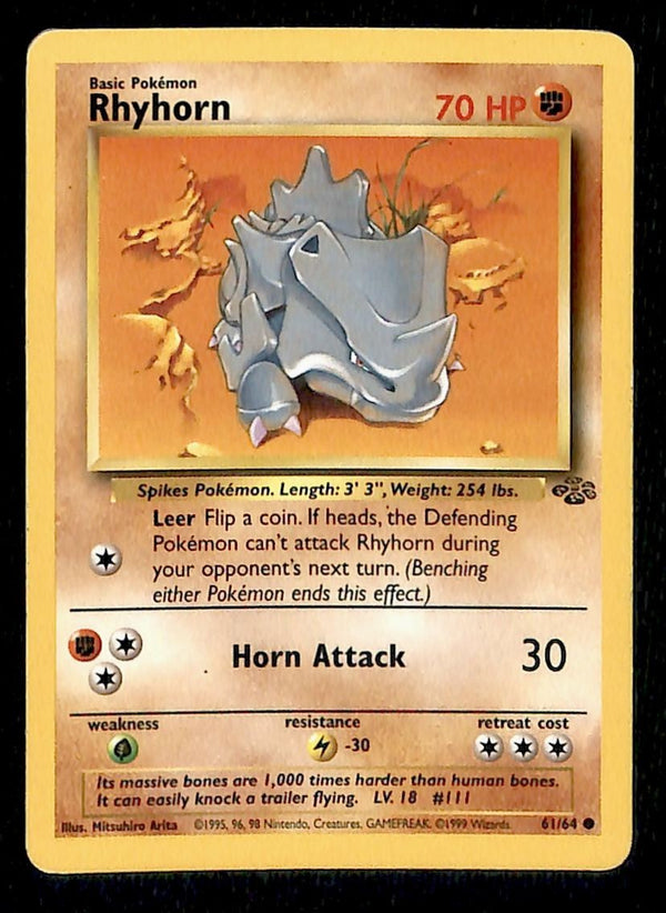Ryhorn Jungle LP, 61/64 Pokemon Card