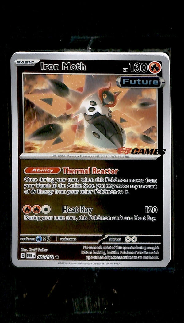 Iron Moth Sealed EB Games Stamped Paradox Rift 028/182,NM Pokemon Card