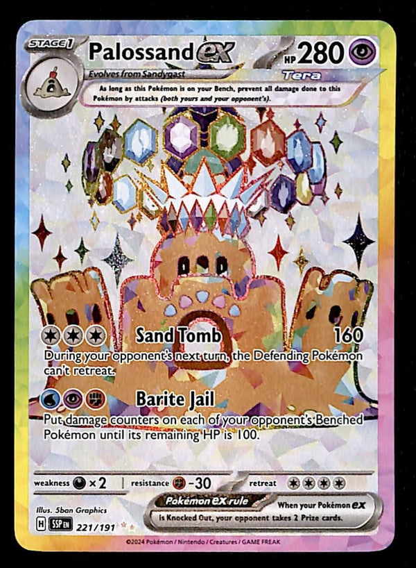 Palossand ex Surging Sparks 221/191, NM Pokemon Card