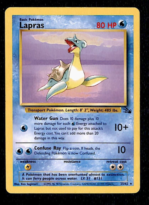 Lapras Fossil EX 25/62 Pokemon Card
