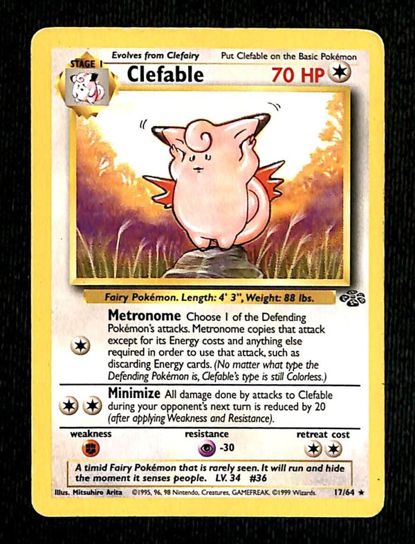 Clefable Jungle VG, 17/64 Pokemon Card