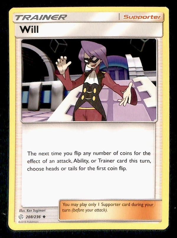 Will Trainer Common Unified Minds 208/236, NM Pokemon Card