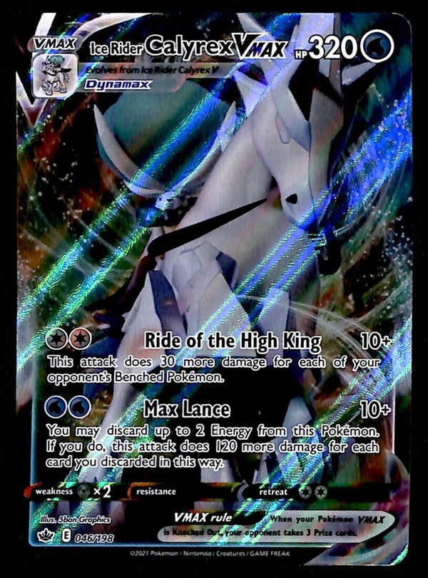 Ice Rider Calyrex VMAX Ultra Rare Chilling Reign 046/264, NM Pokemon Card