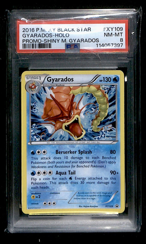 Shiny Gyarados Holo Black Star Promo XY109, PSA 8 Pokemon Card