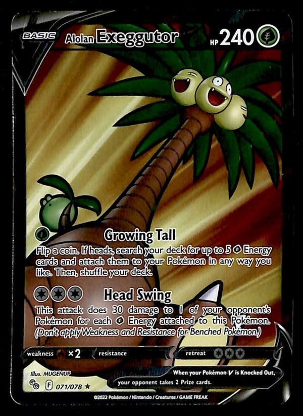 Alolan Exeggutor V Pokemon GO 071/078, NM Pokemon Card