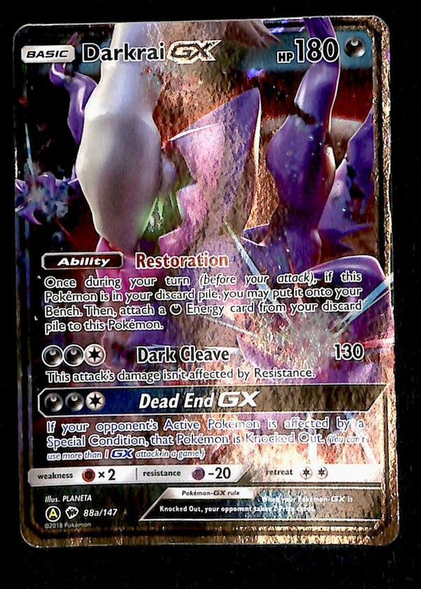 Darkrai GX Ultra Rare Burning Shadows 88a/147, VG-EX Pokemon Card