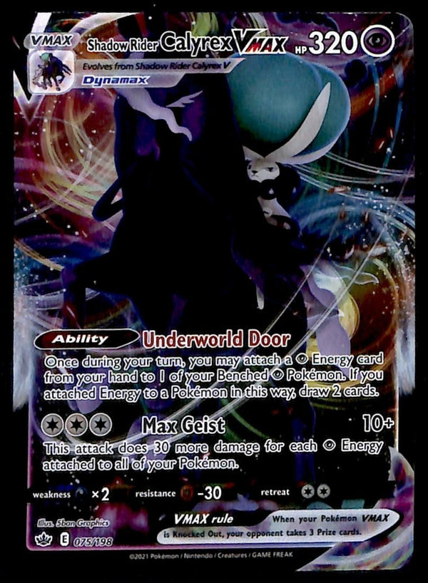 Shadow Rider Calyrex VMAX Chilling Reign 075/198, NM Pokemon Card