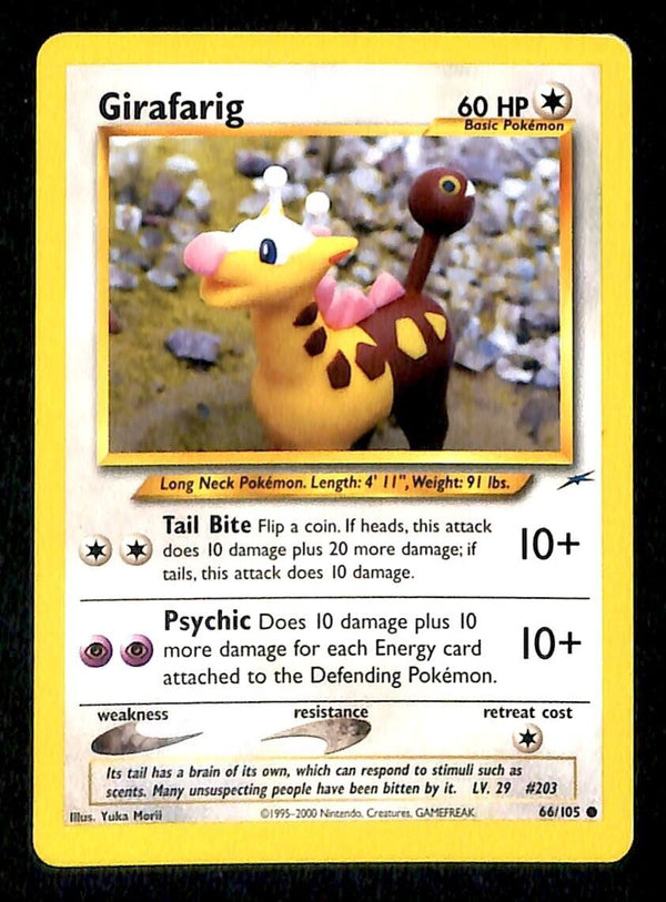 Girafarig Neo Destiny NM, 66/105 Pokemon Card Girafarig Neo Destiny NM, 66/105 Pokemon Card