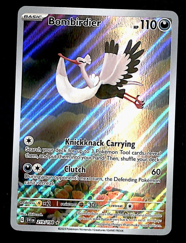 Bombirdier Illustrator Rare Scarlet & Violet Base 219/198, NM Pokemon Card