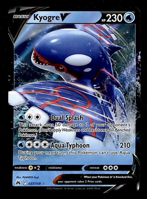 Kyogre V Ultra Rare Crown Zenith 037/159, NM Pokemon Card