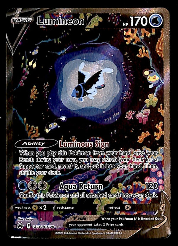 Lumineon V Galarian Gallery Crown Zenith GG39/GG70, NM Pokemon Card
