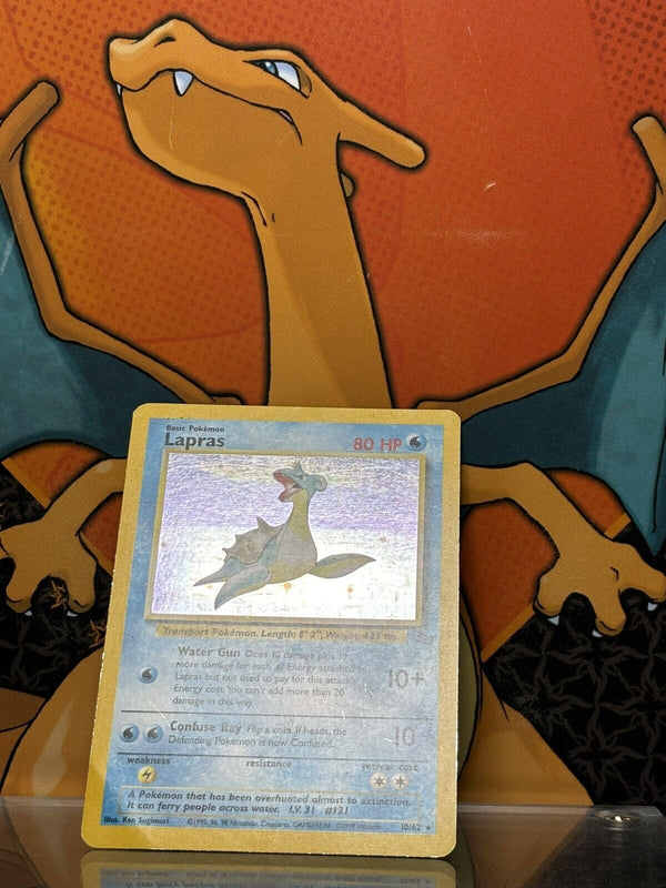 Lapras Holo Fossil VG, 10/62 Pokemon Card