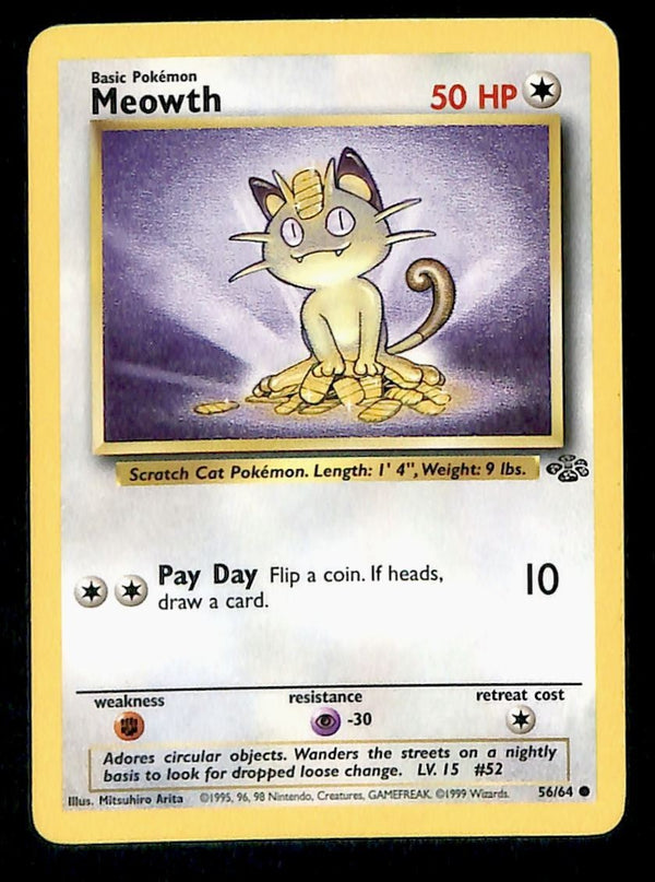 Meowth Jungle NM, 56/64 Pokemon Card