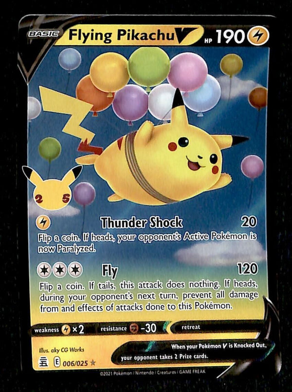 Flying Pikachu Celebrations 25th Anniversary 006/025, NM Pokemon Card Flying Pikachu Celebrations 25th Anniversary 006/025, NM Pokemon Card