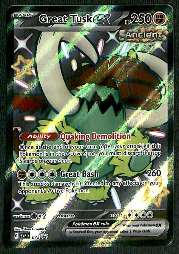 Great Tusk ex Promo SVP 072, NM Pokemon Card
