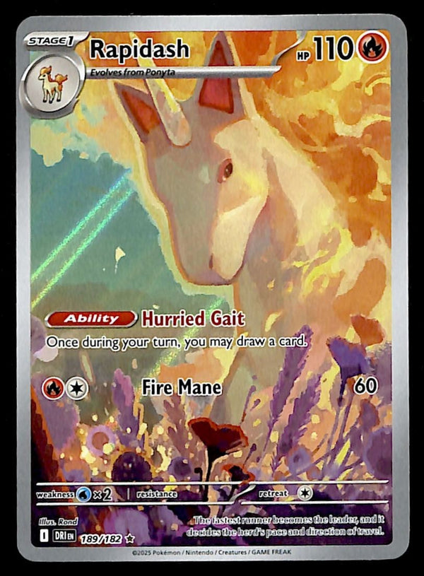 Rapidash Illustration Rare Destined Rivals 189/182, NM PokemonCard