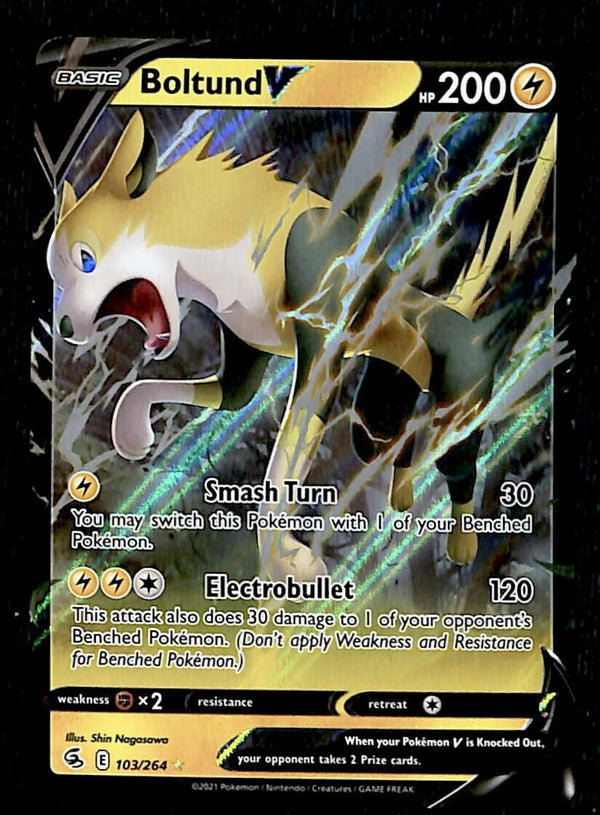 Boltund V Ultra Rare Fusion Strike 103/264, NM Pokemon Card Boltund V Ultra Rare Fusion Strike 103/264, NM Pokemon Card