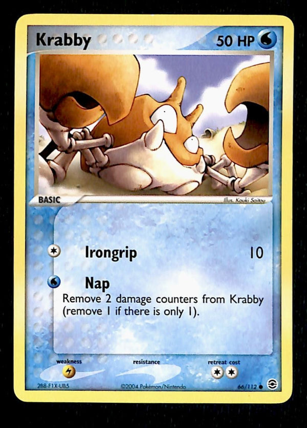 Krabby Common FireRed & LeafGreen 66/112, NM Pokemon Card