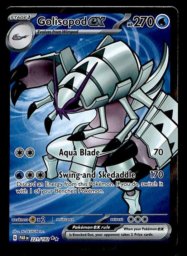 Golisopod ex Full Art Paradox Rift 221/182, NM Pokemon Card