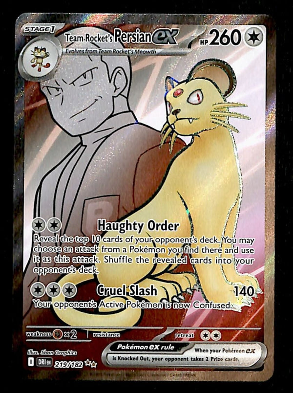 Team Rocket's Persian ex Secret Rare Destined Rivals 219/182, NM Pokem Team Rocket's Persian ex Secret Rare Destined Rivals 219/182, NM Pokem
