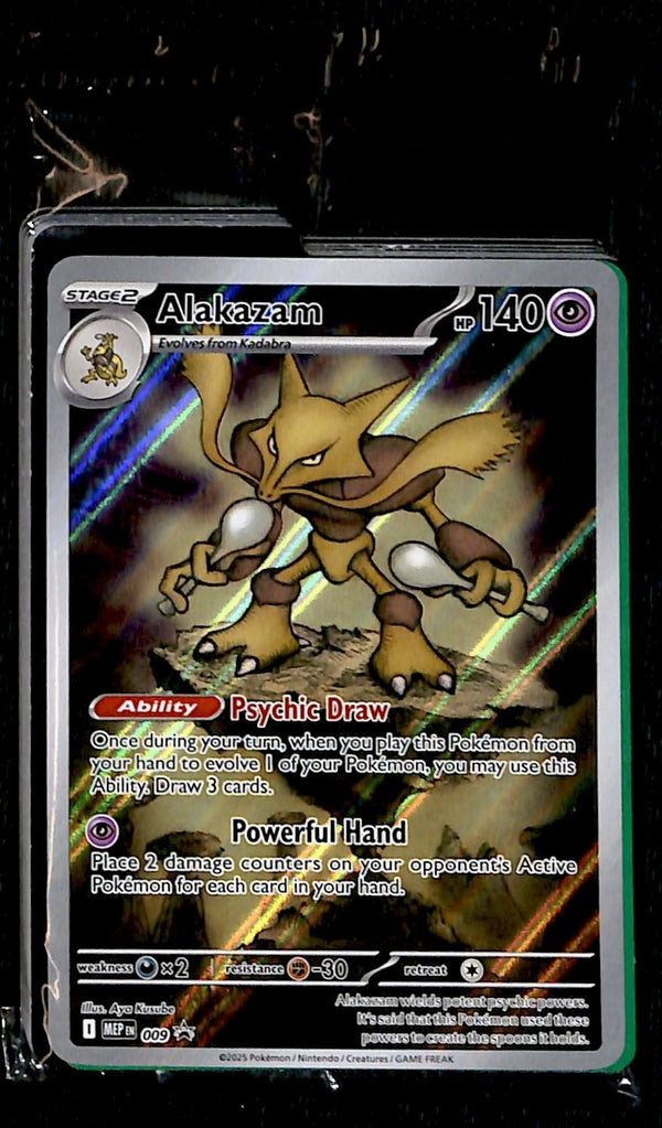 Alakazam Full Art Promo Mega Evolution MEP 009 SEALED, NM Pokemon Card