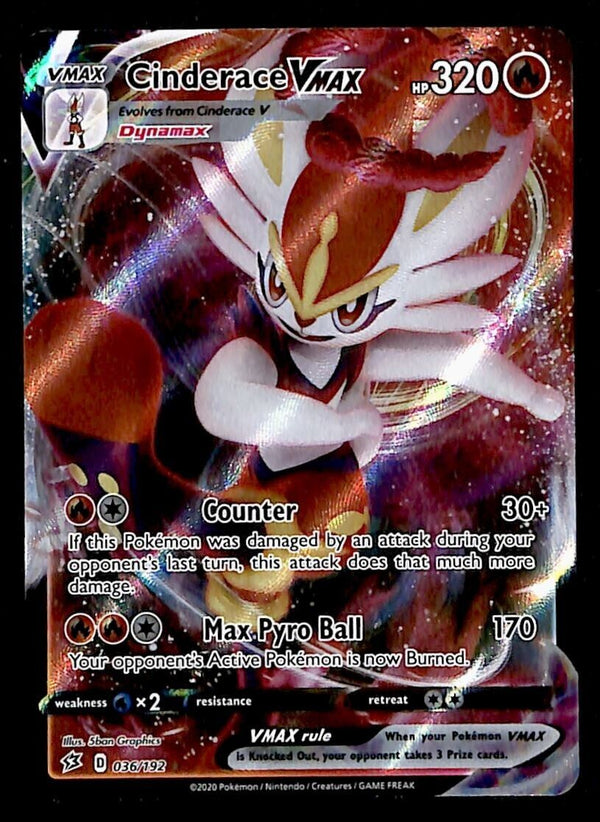 Cinderace Vmax Ultra Rare Rebel Clash 036/192, NM Pokemon Card