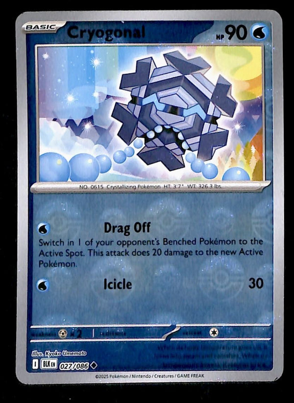 Cryogonal Pokeball Reverse Holo Black Bolt 027/086, NM Pokemon Card