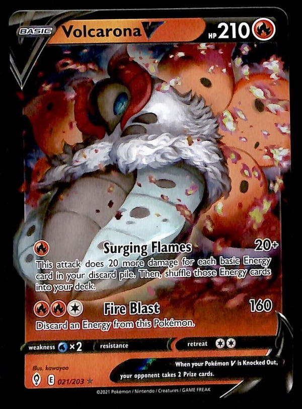 Volcarona V Ultra Rare Evolving Skies 021/203, NM Pokemon Card