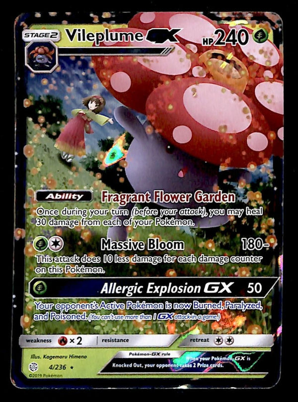 Vileplume GX 4/236 Cosmic Eclipse, VG Pokemon Card