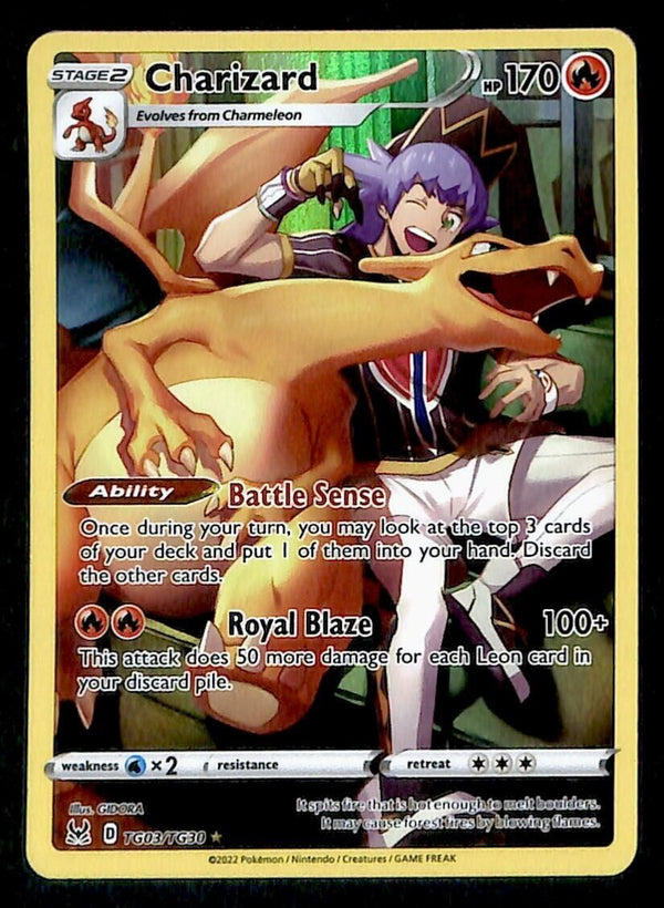 Charizard Full Art Trainer Gallery Lost Origin TG03/TG30, NM Pokemon C Charizard Full Art Trainer Gallery Lost Origin TG03/TG30, NM Pokemon C