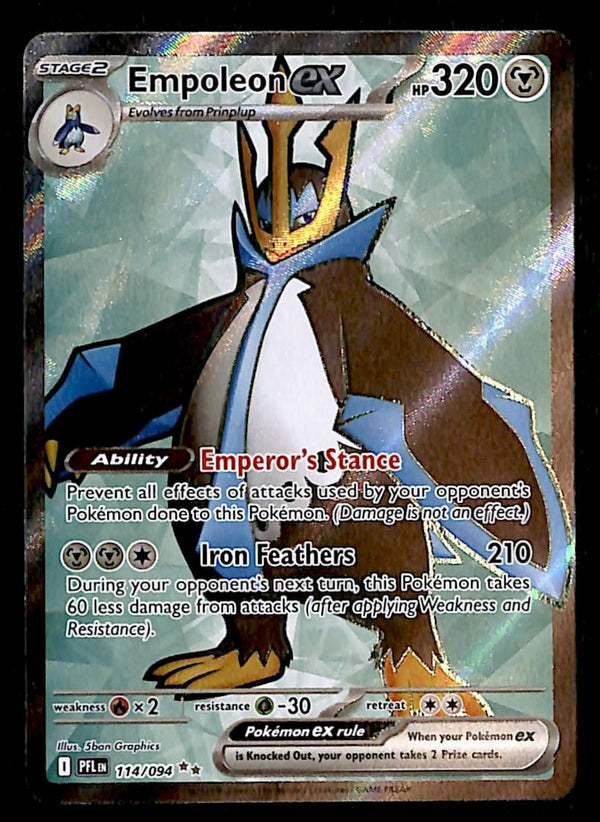 Empoleon ex Full Art Phantasmal Flames 114/094, NM Pokemon Card Empoleon ex Full Art Phantasmal Flames 114/094, NM Pokemon Card