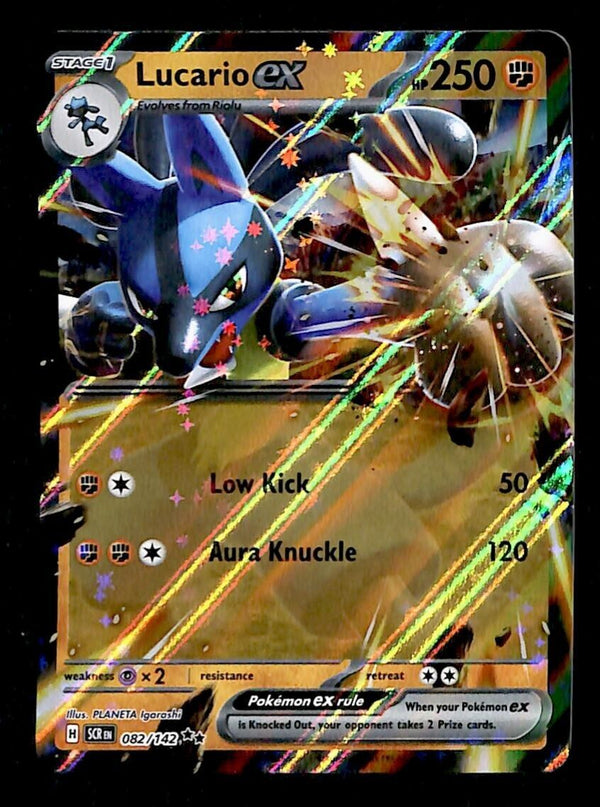 Lucario EX Ultra Rare Stellar Crown 082/142, NM Pokemon Card Lucario EX Ultra Rare Stellar Crown 082/142, NM Pokemon Card
