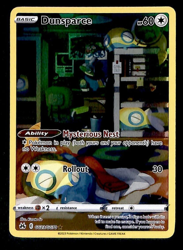 Dunsparce Galarian Gallery Ultra Rare Crown Zenith GG23/GG70, NM Pokemon Card