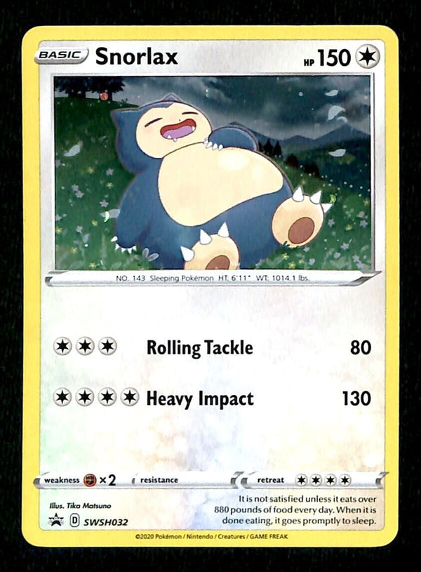 Snorlax Holo Black Star Promo SWSH032, NM Pokemon Card