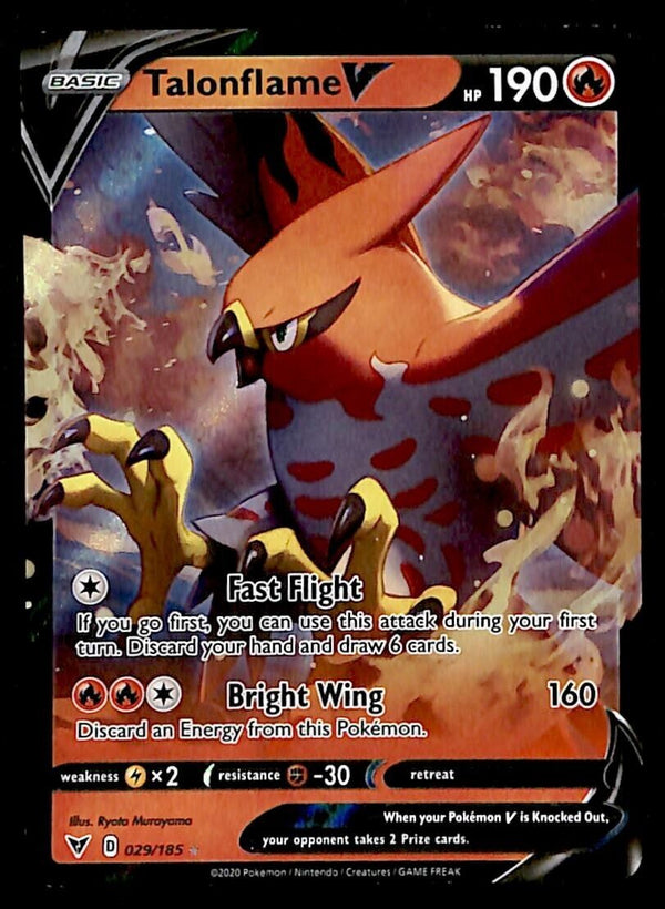 Talonflame V Ultra Rare Vivid Voltage 029/185, NM Pokemon Card Talonflame V Ultra Rare Vivid Voltage 029/185, NM Pokemon Card