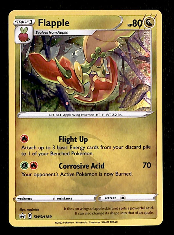 Flapple Holo Black Star Promo SWSH189, EX Pokemon Card Flapple Holo Black Star Promo SWSH189, EX Pokemon Card
