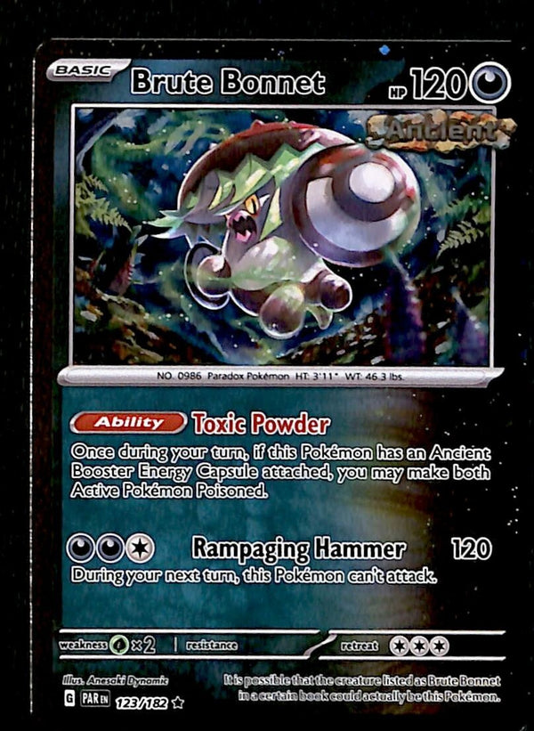 Brute Bonnet Cosmos Holo Paradox Rift 123/182, NM Pokemon Card
