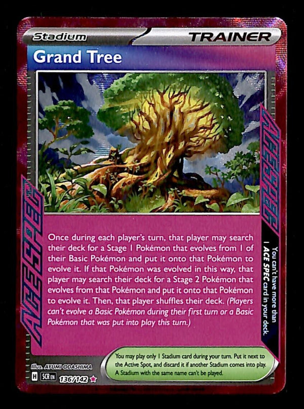 Grand Tree ACE Spec Ultra Rare Stellar Crown 136/142, NM Pokemon Card