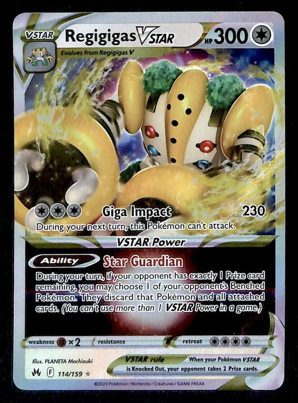 Regigigas Vstar Ultra Rare Crown Zenith 114/159, NM Pokemon Card