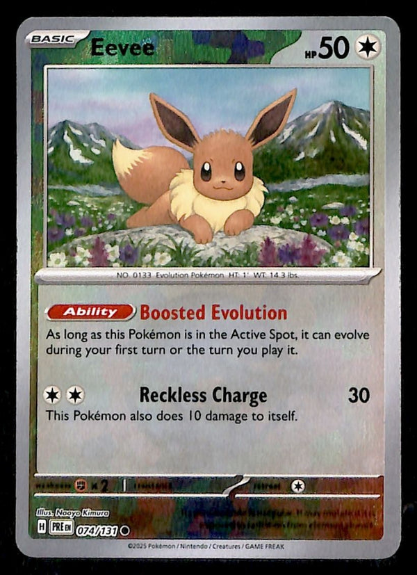 Eevee Pokeball Reverse Holo Prismatic Evoloutions 074/131, NM Pokemon Card