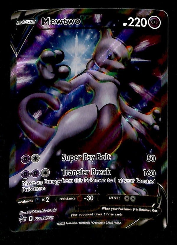 Mewtwo V Full Art Black Star Promo SWSH229, NM Pokemon Card